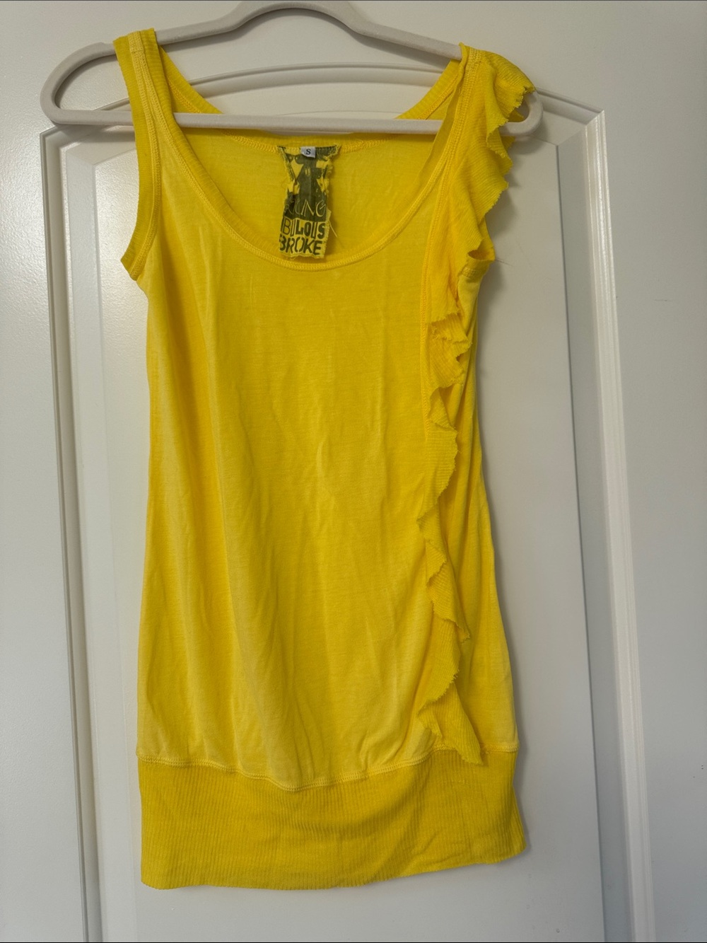 Young Fabulous & Broke Bright Yellow Ruffle-Trim Tank